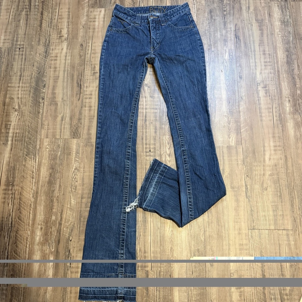 Kimes Ranch Jeans 000x33.5 Blue Betty Mid Rise Boot Denim Western Raw Hem